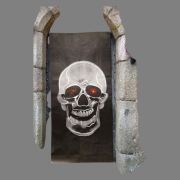 Cortina de tela con calavera, luz y sonido 185x75 cm