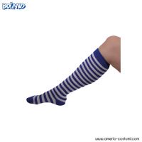 LANGE WEISS/BLAU GESTREIFTE SOCKEN