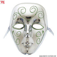 MASQUE À PAILLETTES EN PLASTIQUE ARGENTÉ
