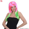 Perruque bicolore rose vert
