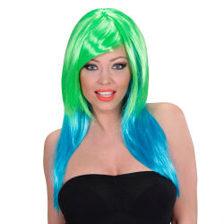 Two-Tone Green Turquoise Wig