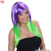 Perruque bicolore violet vert