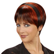 Peluca Chanel con redecilla de piel color burdeos