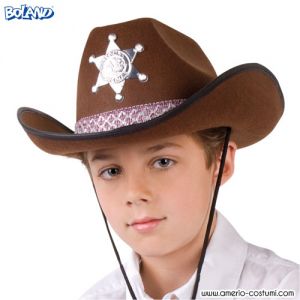 Chapeau de cow-boy shérif junior - Marron