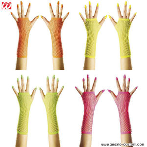 PAIRE DE GANTS EN FILET SANS DOIGTS FLUO - disp. 4 col.