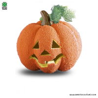 Wrinkled pumpkin with light 23 cm