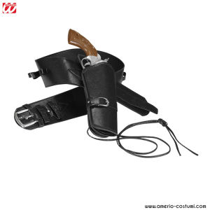 Western-Style Faux Leather Gun Belt Black