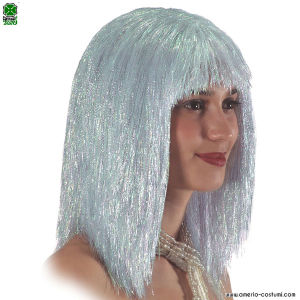 FLASH LAME' LONG SILVER WIG