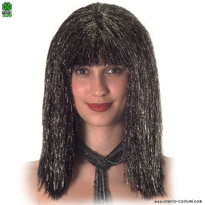 FLASH LAME' LONG BLACK WIG
