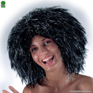LAME' Wig - BLACK/GOLD