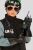 Pair of Black Faux Leather Character Gloves for Children