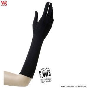 PAIRE DE GANTS EN LYCRA - 37 cm - NOIR