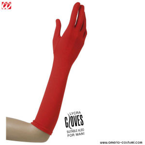 PARES DE GUANTES DE LYCRA - 37 cm - ROJO