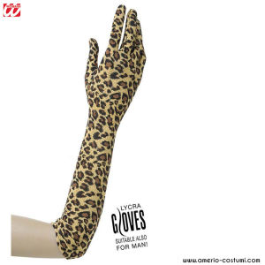 LYCRA HANDSCHUHPAARE - 42 cm - LEOPARDEN