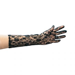 PAIRS OF GLOVES IN BLACK LACE - 40 cm