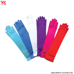 PAIRS OF GLOVES IN STRETCH SATIN - 43 cm - 6 cm.