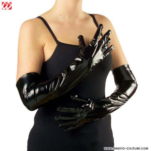 PAIRE DE GANTS EN VINYLE - 56 cm - NOIR