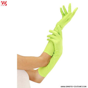 PAIR OF NEON LONG GLOVES - GREEN