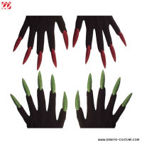 PAIRS OF GLOVES WITH MAXI NAILS - disp. 2 col.