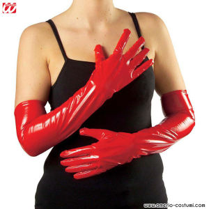 PAIRE DE GANTS EN VINYLE - 56 cm - ROUGE