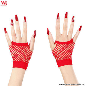 PAAR FINGERLOSE NETZHANDSCHUHE - ROT