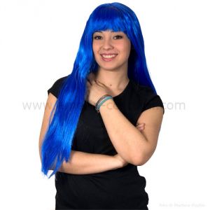 LONG WIG WITH FRINGE - BLUE