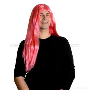 LONG WIG WITH PARADE - PINK