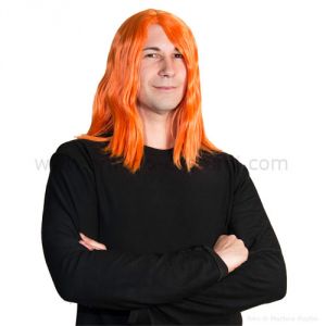 PERUCĂ DE LUNGIME MEDIE CU CĂRĂ - PORTOCALIU