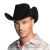 Wyoming Cowboy Hat Black Leather Effect