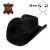Wyoming Cowboy Hat Black Leather Effect