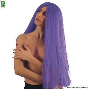 Perruque violette ondulée