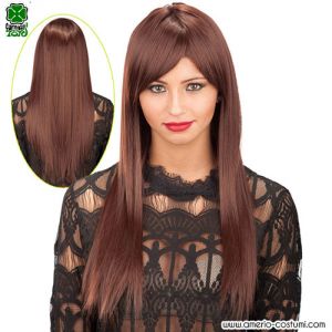 PERUCĂ LUNGĂ ȘI DREPTĂ CU BRETON - efect natural