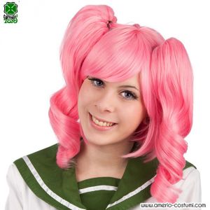 PERUCĂ ROZĂ CU PORCUȘI - efect natural
