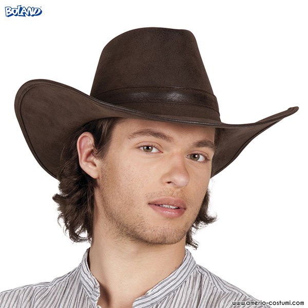 Pălărie Cowboy Wyoming cu efect de piele artificială maro