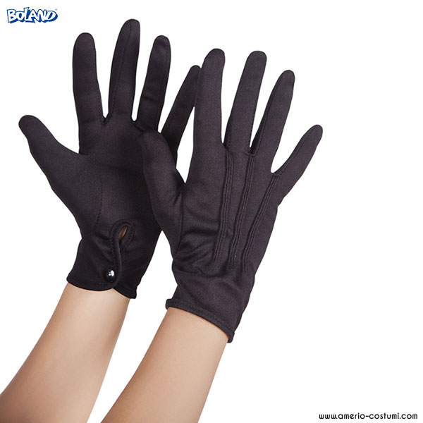GLOVES WITH BUTTON Tg XL - BLACK