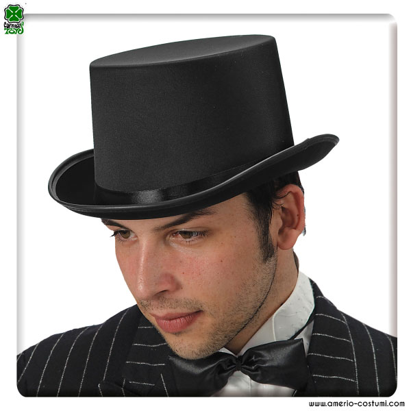 Chapeau haut de forme en satin noir