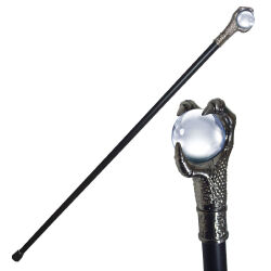 Walking cane with transparent sphere