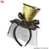 Glitter mini Top Hat on Headband Gold