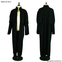 Longue Tunique Ouverte avec Scapulaire - Velours Noir