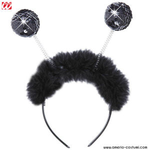 Tiara com paetês e marabou Preto