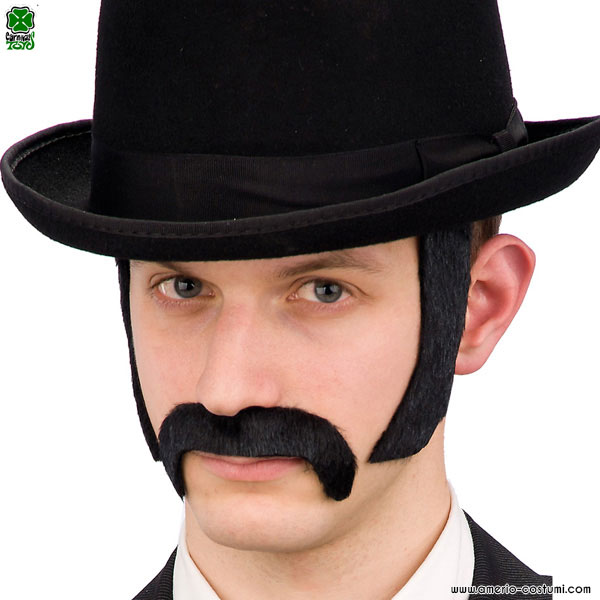 Bigote negro y patillas