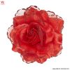Hair clip with Rose with glitter - Red