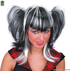 White and Black College Wig