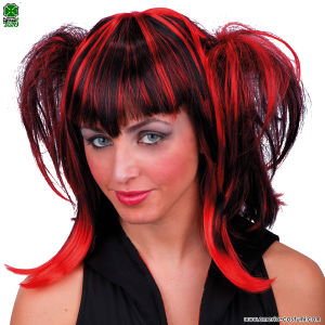 Red and Black College Wig