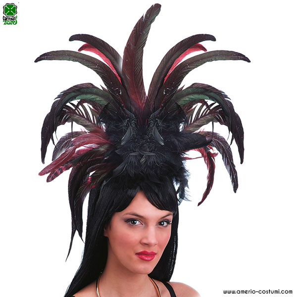 DIADEMA DE PLUMAS - NEGRA