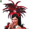 DIADEMA DE PLUMAS - ROJO/NEGRO