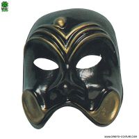 Masque Arlequin Noir et Or