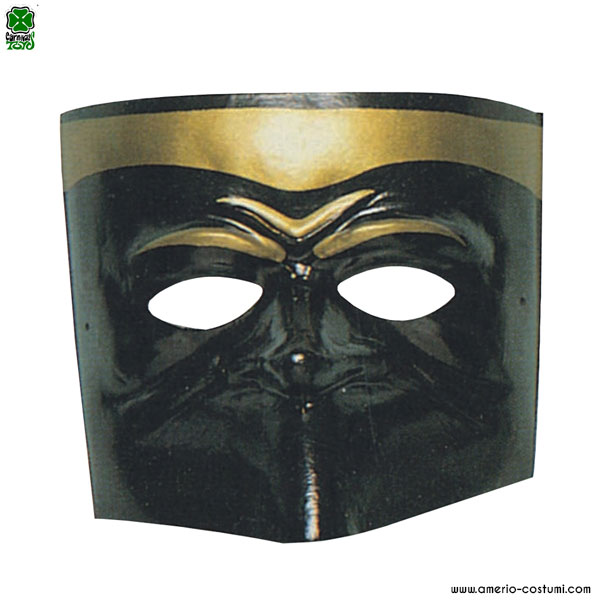 Máscara Bauta Veneciana Negra y Oro