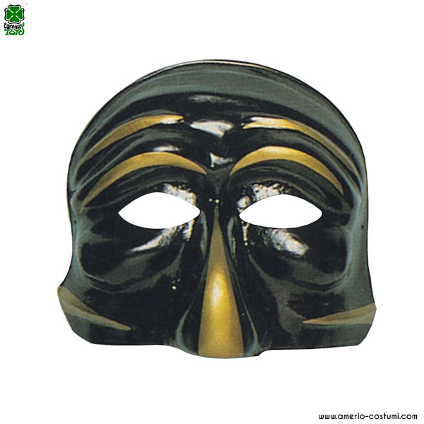 Máscara Pulcinella Negro y Oro