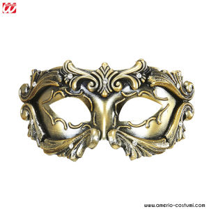 DELUXE BRONZE BAROQUE COLOMBINA MASK WITH STRASS